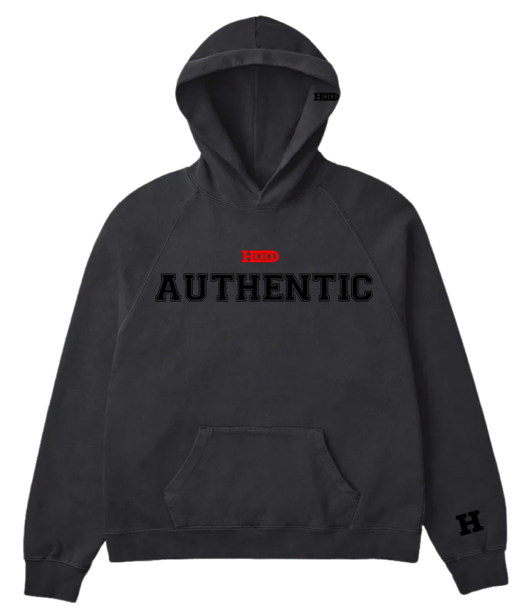 AUTHENTIC HOODIE CREAM / BLACK / RED