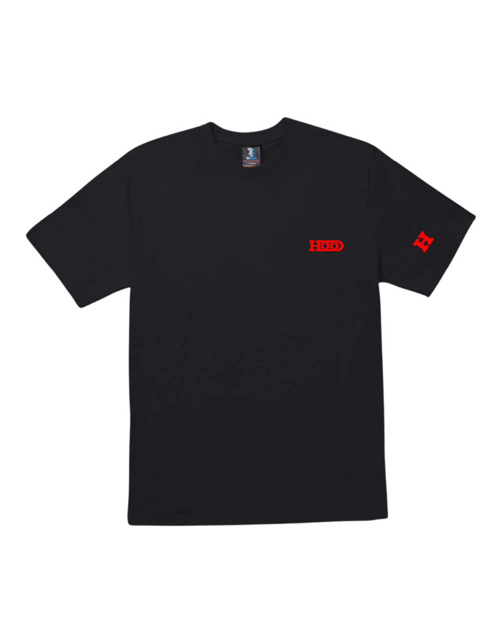 HOOD LOGO MAX WEIGHT TSHIRT - BLACK GREY WHITE