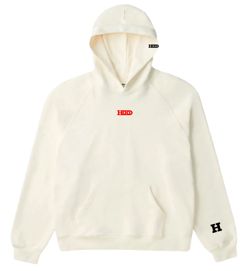 HOOD AUTHENTIC LOGO HOODIE WHITE BLACK
