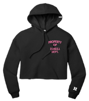 WOMENS PROPERTY OF STREET DEPT CROP HOODIE LOGO BACK